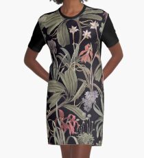 State Library Victoria Dark Botanical Stravaganza Graphic T-Shirt Dress