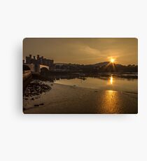 Conwy harbour and castle Canvas Print