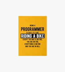 Lámina rígida Ser un programador es fácil. Es como andar en bicicleta - Funny Programming Jokes - Light Color