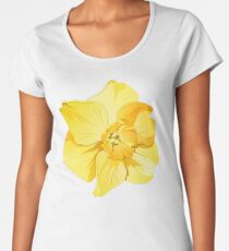 Gelbe Frühlings-Narzissen-Grafik Frauen Premium T-Shirts