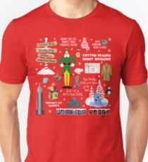 Buddy the Elf collage, Red background Unisex T-Shirt