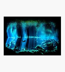Cave Diving Scuba Diver Underwater Dive Photographic Print