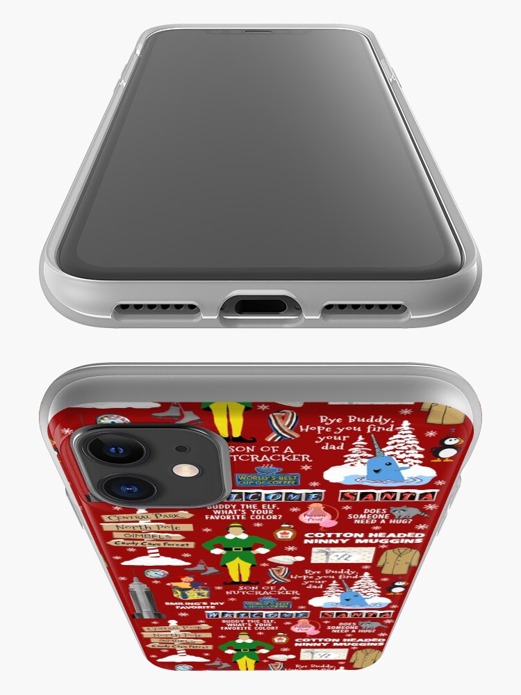 Alternate view of Buddy the Elf collage, Red background iPhone Case & Cover