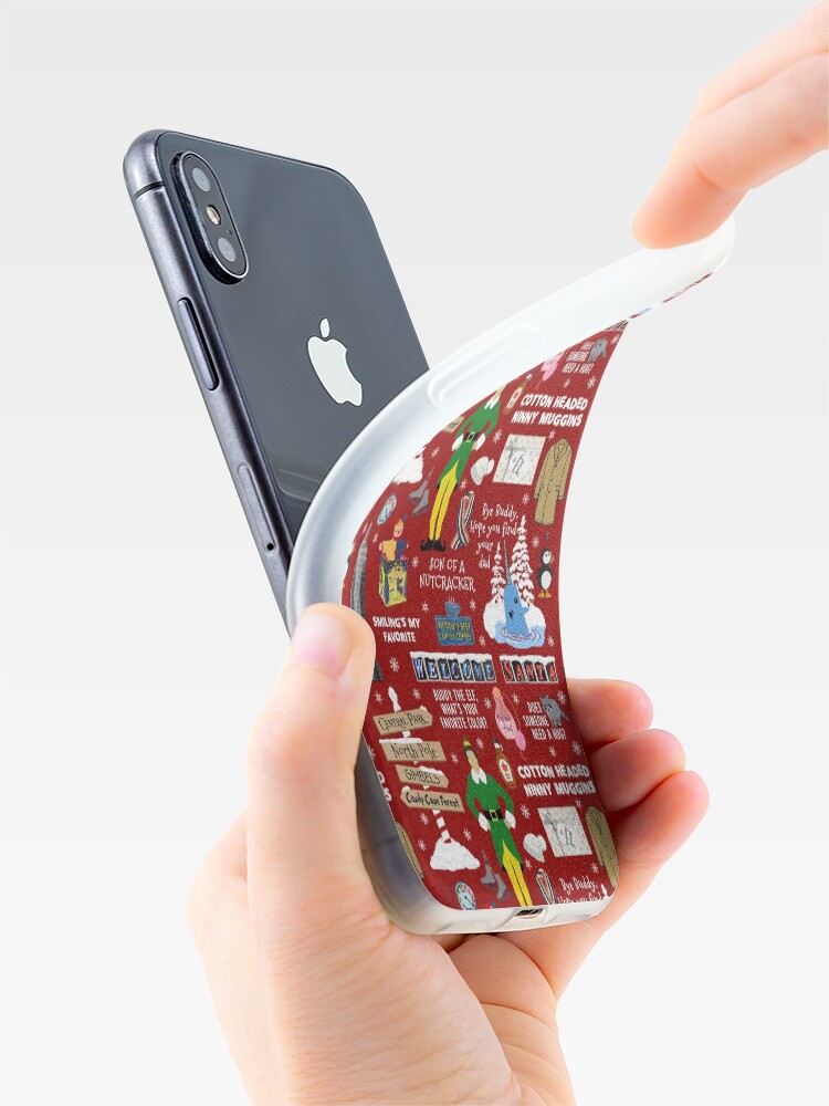 Alternate view of Buddy the Elf collage, Red background iPhone Case & Cover