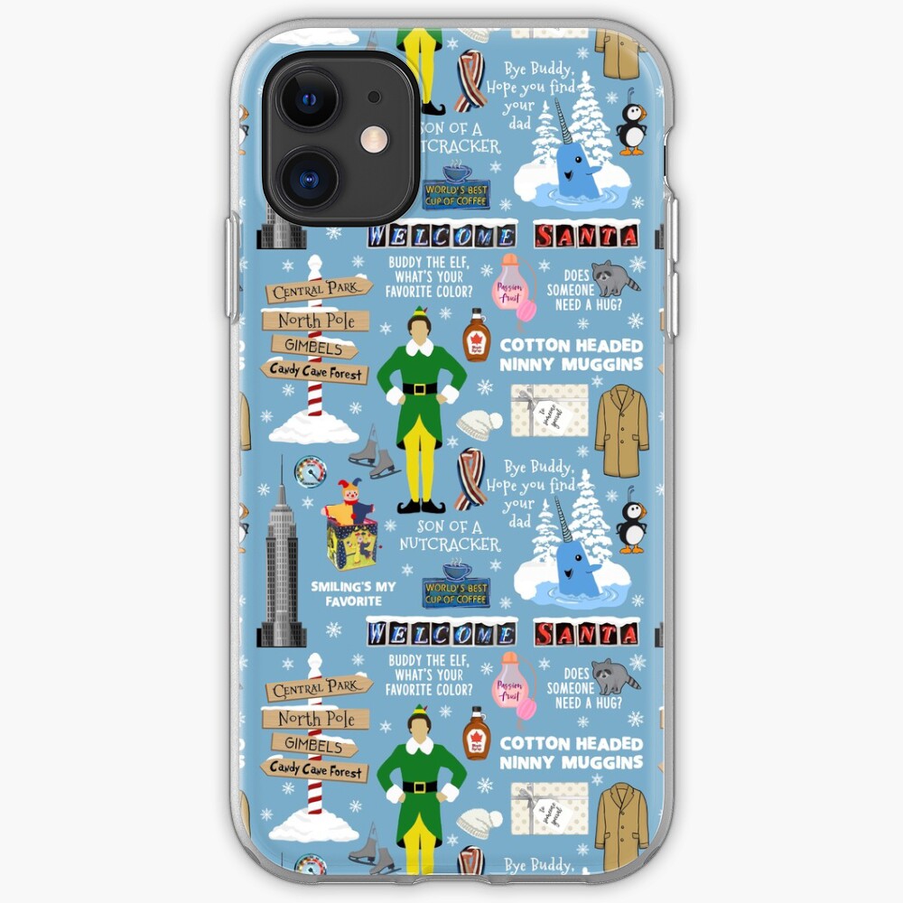 Buddy the Elf collage, Blue background iPhone Case & Cover