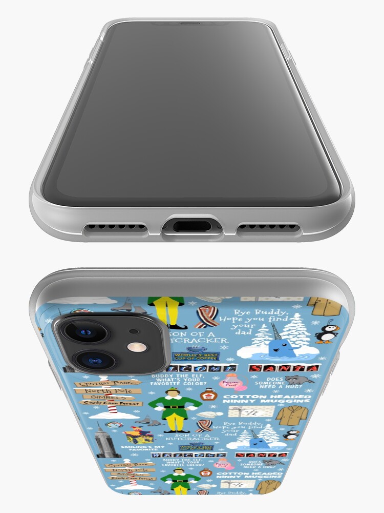 Alternate view of Buddy the Elf collage, Blue background iPhone Case & Cover