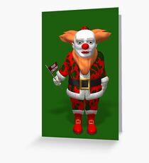 Seltsamer Weihnachtsmann Clown Grußkarte