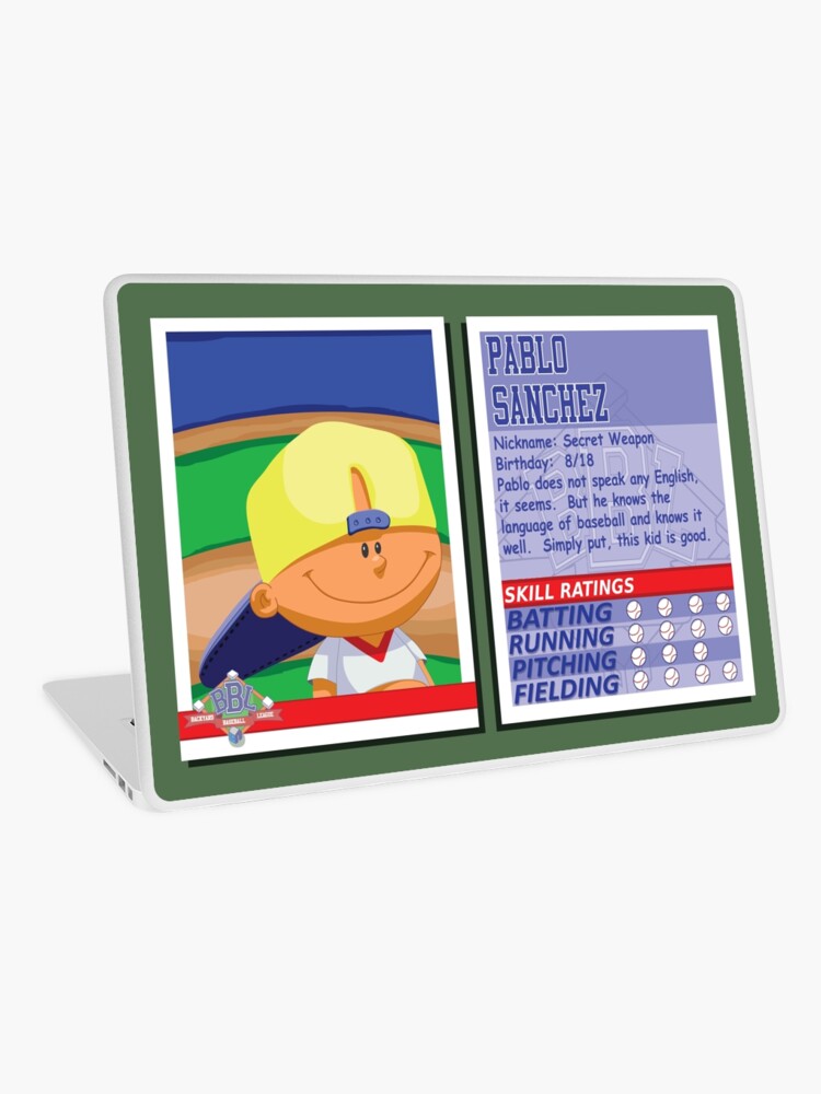 Pablo Sanchez Backyard Baseball Stat Card Laptop Skin By Slice