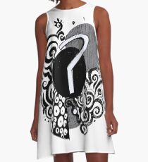 Question Mark Ink Doodle A-Line Dress