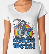 Death Metal Music Unicorn Pony Rainbow Pink Fan Women's Premium T-Shirt