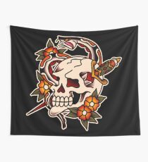 Death and Rebirth Skull Motif Wall Tapestry
