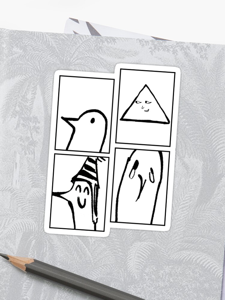 Punpun Stages Black And White Sad Japanese Aesthetic Sticker