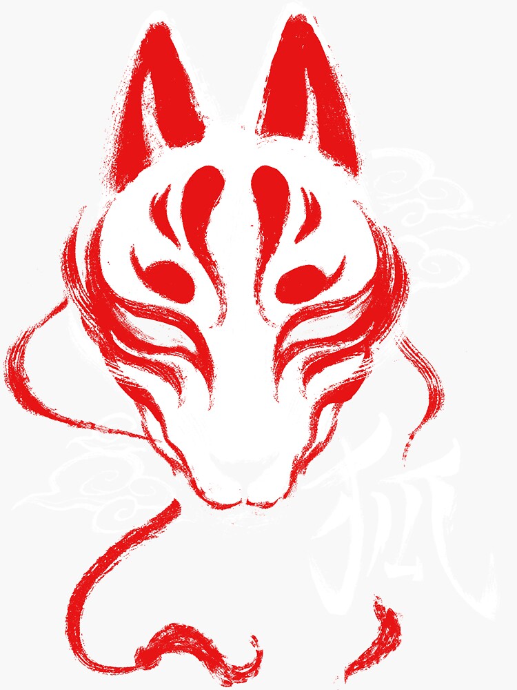 "Kitsune mask" Sticker by BlancaVidal Redbubble