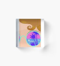 N I C E à la Vaporwave Acrylic Block