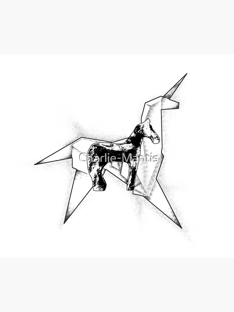 Blade Runner Horse Unicorn Black Photographic Print