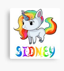 Sidney Unicorn Sticker Canvas Print