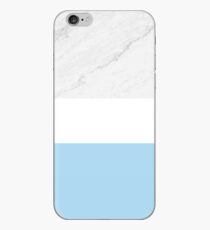 Marble White Blue Stripes iPhone Case