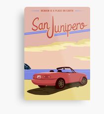San Junipero Travel Poster Metal Print