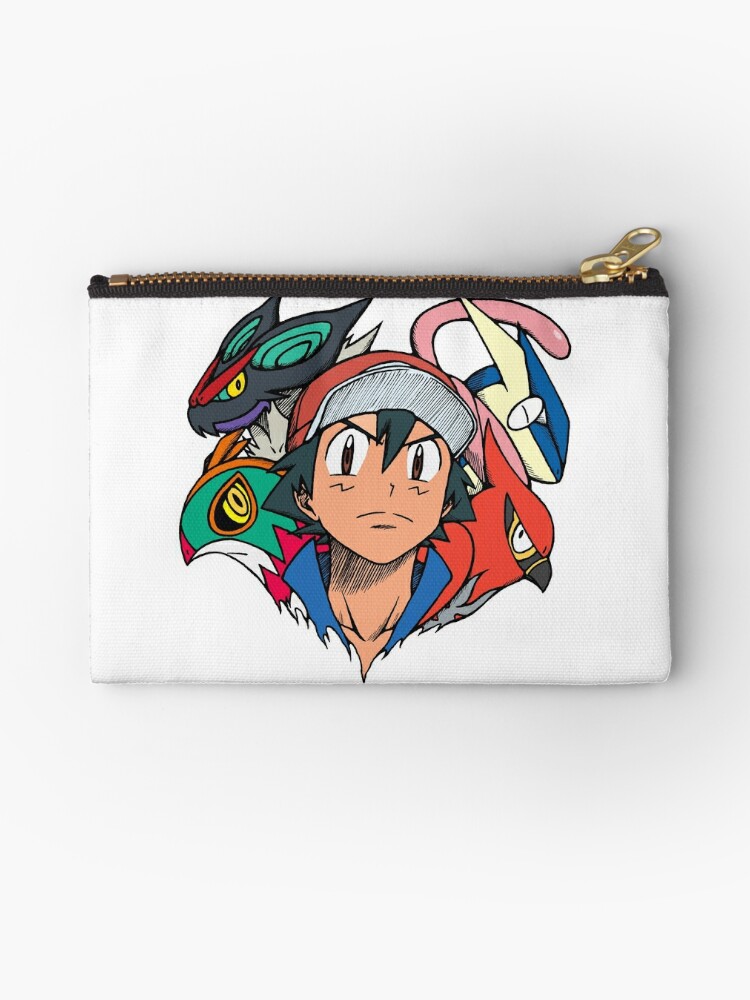 Ash Ketchum Xy Team Pre League Zipper Pouch By Rohanite