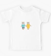 Cute pair of happy bears Kids Tee