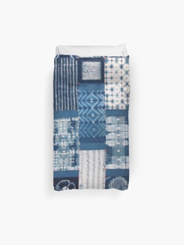 Shibori Indigo Diy Patchwork Duvet Cover By Hellcom Redbubble