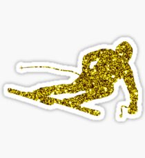 Golden Ski Sticker Sticker