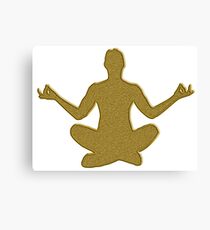 Golden Yoga Sticker Canvas Print