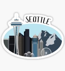 Seattle Skyline Illustration Sticker