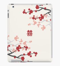Red Oriental Cherry Blossoms on Ivory and Chinese Wedding Double Happiness | Japanese Sakura iPad Case/Skin