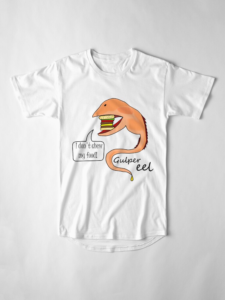 Vista alternativa de Camiseta larga Gulper eel no mastica su comida