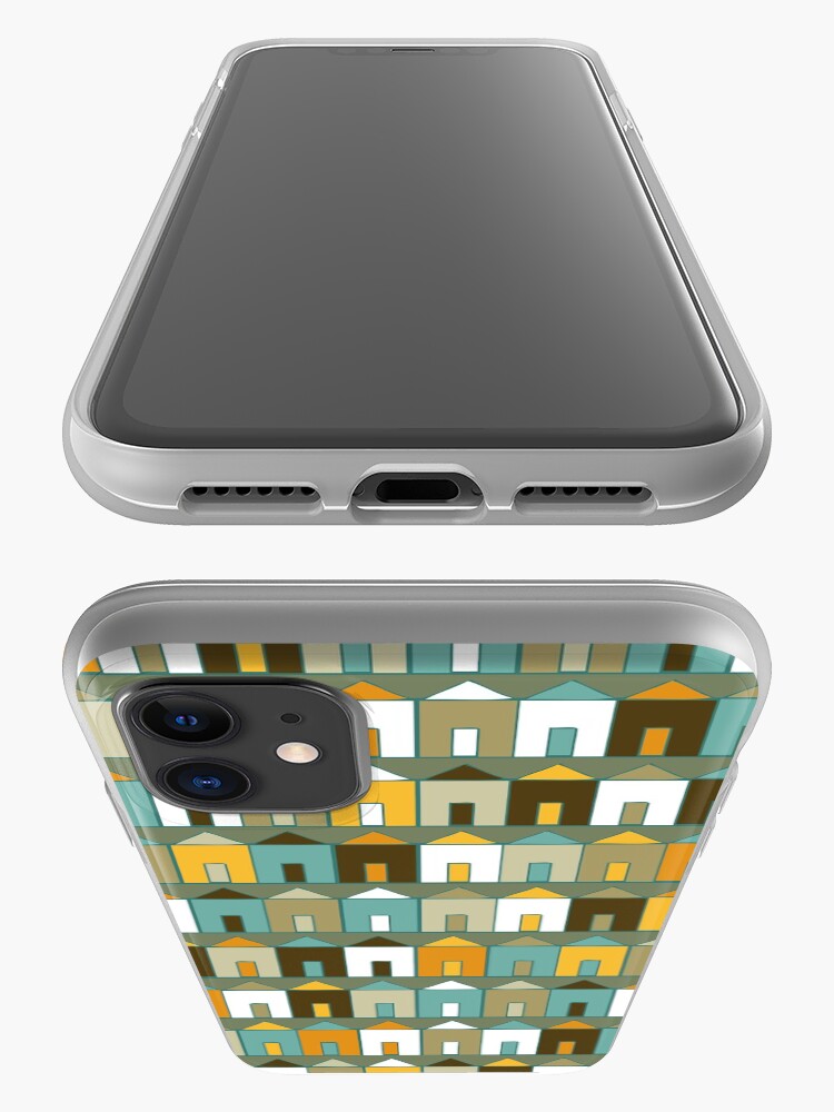 Alternate view of Beach Huts - Teal and Mustard - geometric pattern by Cecca Designs iPhone Case & Cover