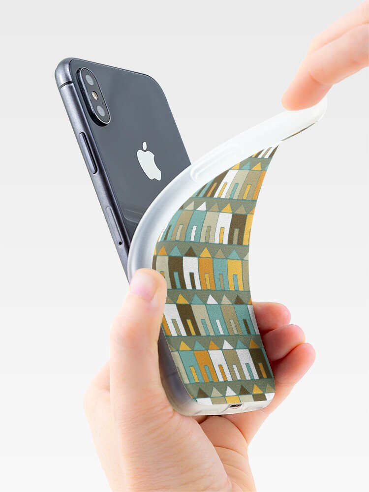 Alternate view of Beach Huts - Teal and Mustard - geometric pattern by Cecca Designs iPhone Case & Cover