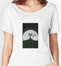 Cute Black Cat Women's Relaxed Fit T-Shirt