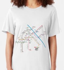 WIEN U-Bahn Map Slim Fit T-Shirt