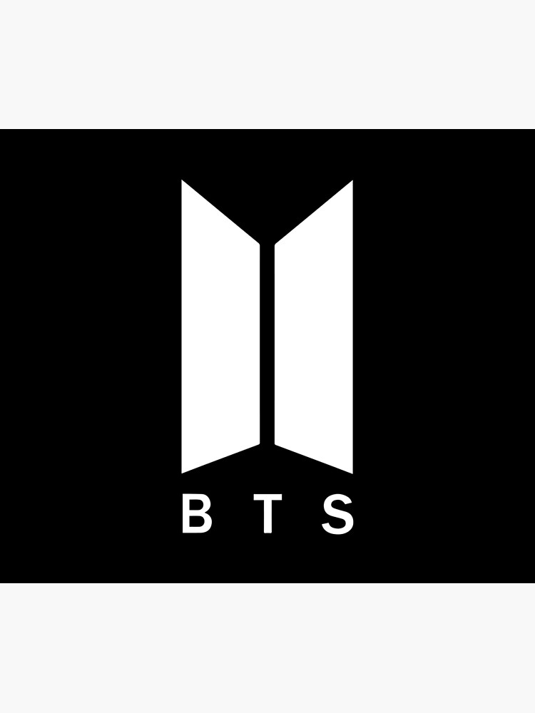 Bts Logo Black And White Wall Tapestry