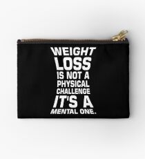 Weight loss is not a physical challenge it's a mental one. - Gym Motivational Quote Studio Pouch