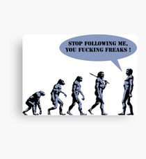 Evolution of man parody Canvas Print