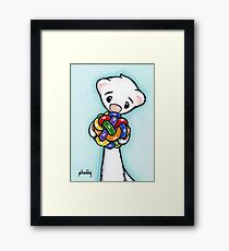 Fluffy and Her Ball Framed Print