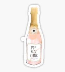 Sorority Wine Rose Bottle Cute Watercolor Pop Fizz Clink Sticker