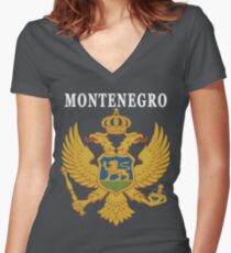 Montenegro Eagle Original Deluxe National Women's Fitted V-Neck T-Shirt