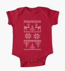 nordic knit pattern One Piece - Short Sleeve