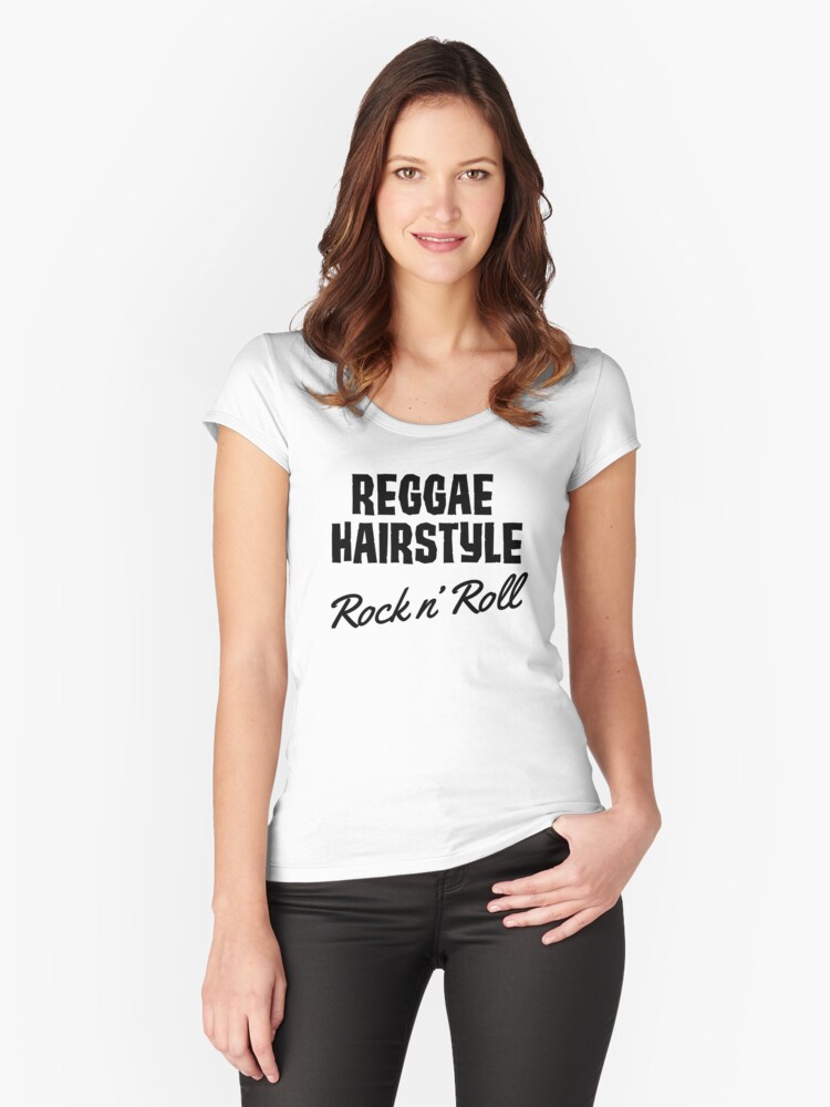 Reggae Hairstyle Rock N Roll Women S Fitted Scoop T Shirt By