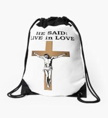Crucifix Drawstring Bag