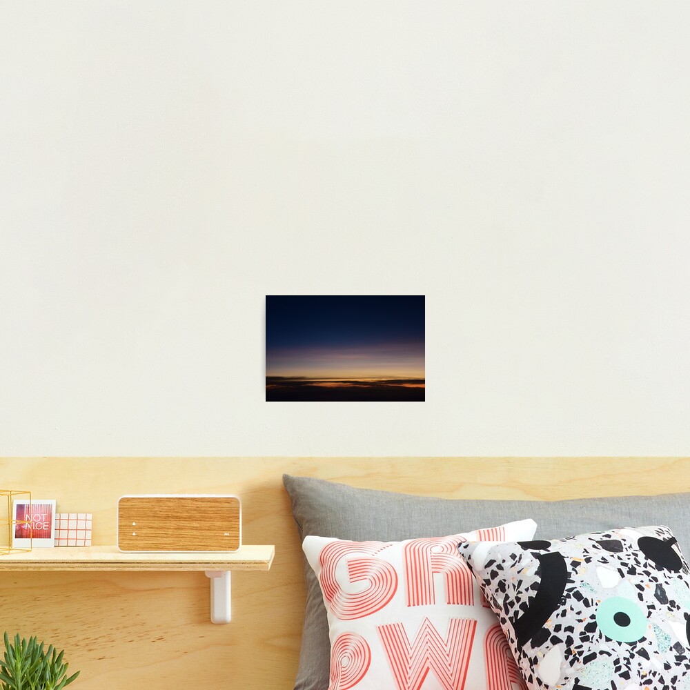 Moon rising above the clouds; sunset above clouds; sunset; moon Photographic Print