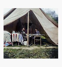 Antietam, Md. President Lincoln and Gen. George B. McClellan in the general's tent, September-October 1862. Photographic Print