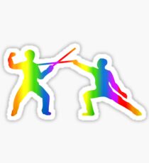 Colorful Fencing Rainbow Sticker Sticker