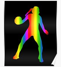Colorful Handball Rainbow Sticker Poster