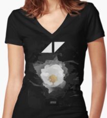 avicii Music the flower Women's Fitted V-Neck T-Shirt