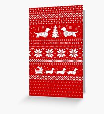 Dachshunds Christmas Sweater Pattern Greeting Card