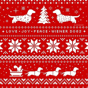 Artwork thumbnail, Dachshunds Christmas Sweater Pattern by ShortCoffee